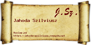 Jahoda Szilviusz névjegykártya